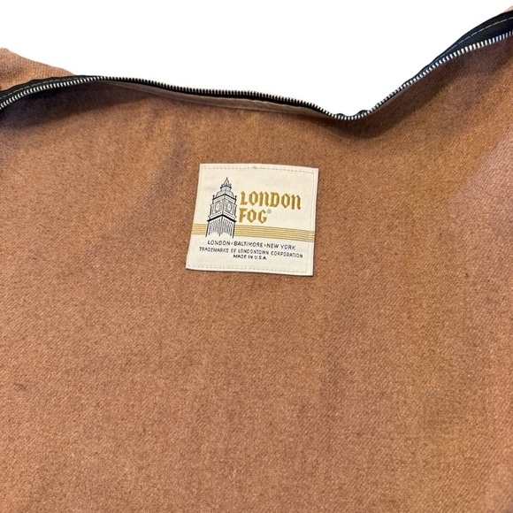 Vintage London Fog Lined Trench Coat Black Tan Sz 14 2X Capsule Old Money Wool - Picture 11 of 16